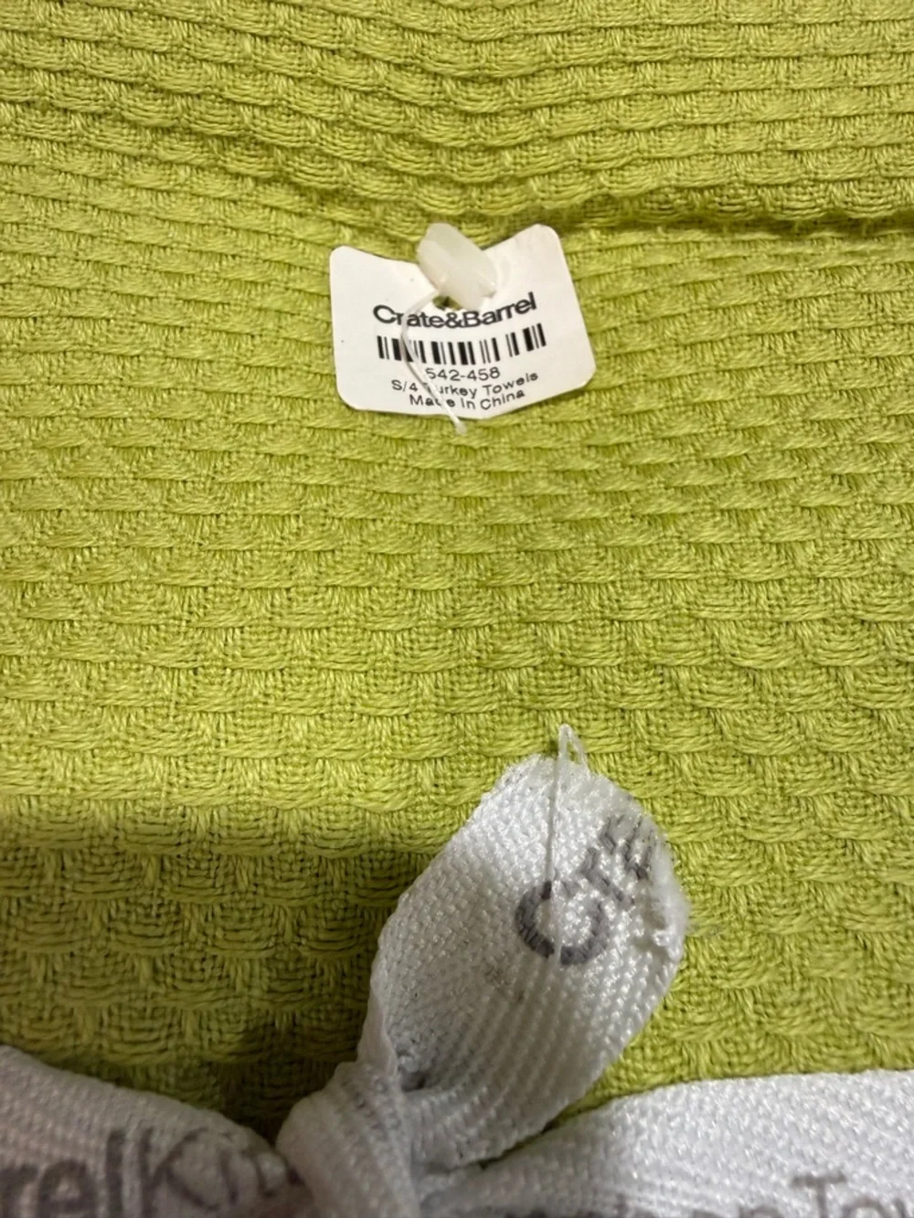 Crate&Barrel Waffle Weave Dish or Hand Towels with Embroidered Turkey Motif